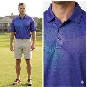 PGA Tour Pro Series Purple Iridescent Golf Polo - XXL